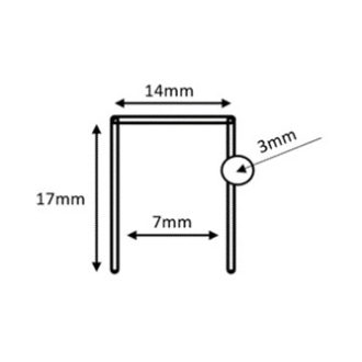Klipsz kézi klipszelőgéphez 17 mm, 5000 db